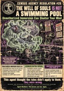 Census Agency Well of Souls Safety Poster