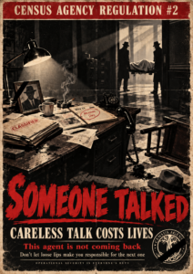 Noir Census Agency Warning Poster